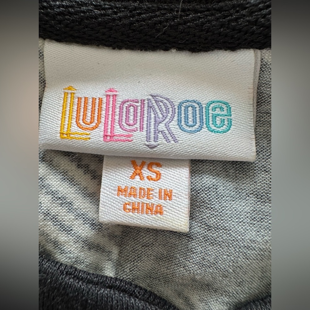 Lularoe Mark XS Black Off White Buffalo Plaid Checkered Raglan Henley Shirt - Picture 3 of 4
